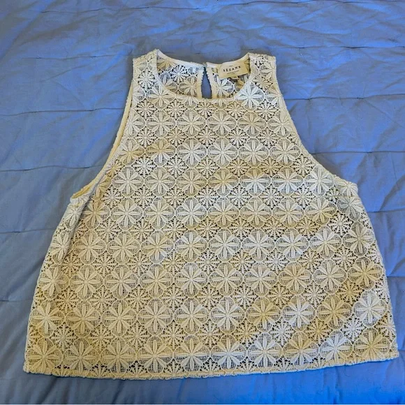 Sézane Jay Top – Ecru Lace Tank | Size 38 (US 6) | GUC - Picture 3 of 8